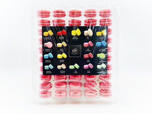 50 Pack Strawberry French Macaron Value Pack - Macaron Centrale