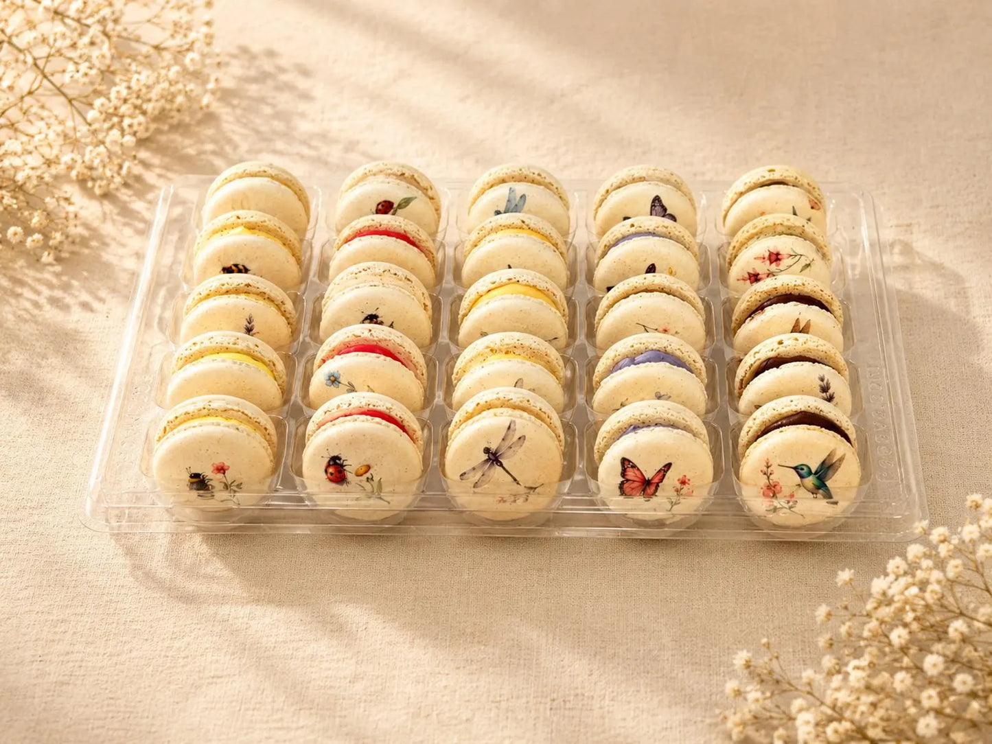 Garden Collection Bundle | 50 Hand-Printed French Macarons