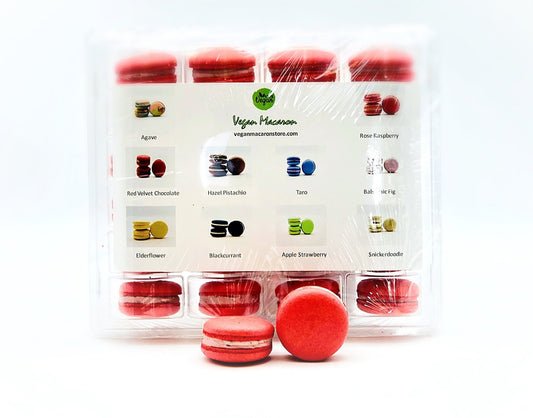 Wholesale Cherry Pecan Vegan Macarons | Available in 24 & 48 Pack | A great addition for your bakery establishment or your next party - Macaron Centrale24 Pack